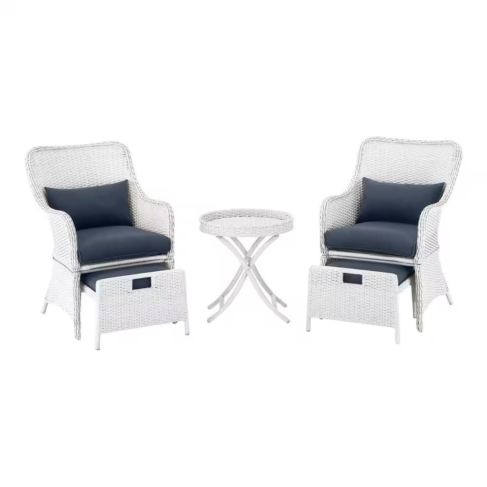 Hampton Bay Lakewood 5-Piece Eucalyptus Patio Chat Set with